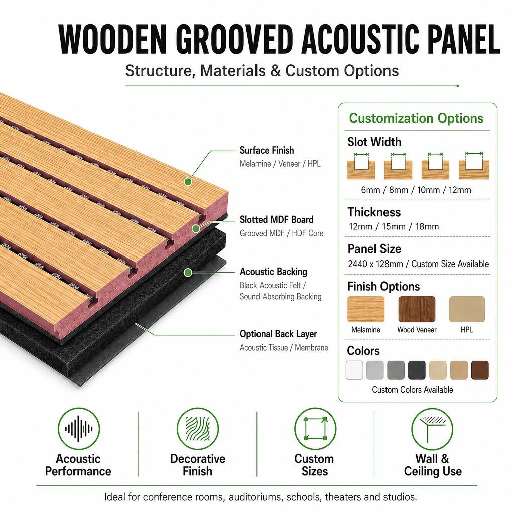 Customized Grooved Wood Wall Panel Customized Grooved Wood Wall Panel